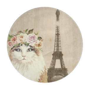 Fancy Cat & Eiffelturm Schneidebrett