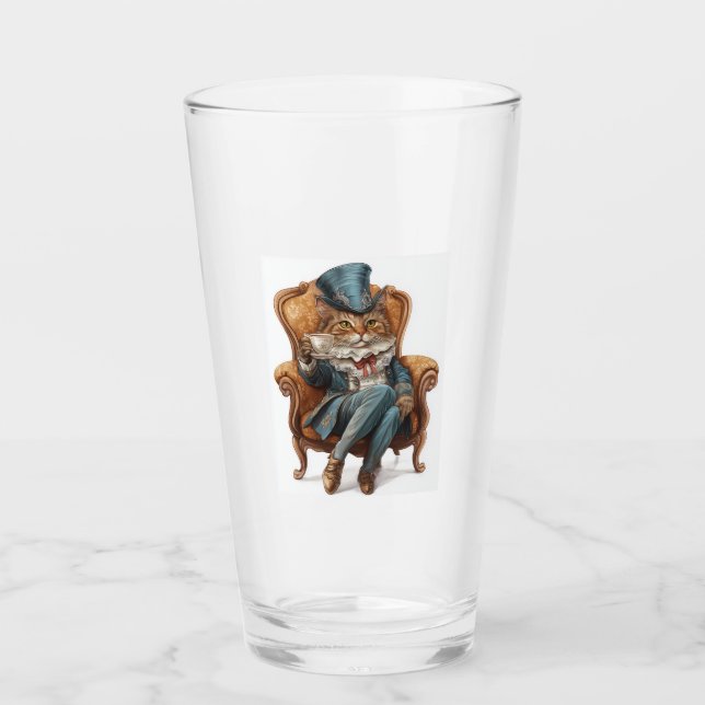Fancy Cat Society � Viktorianische Königliche Katz Glas (Vorderseite)