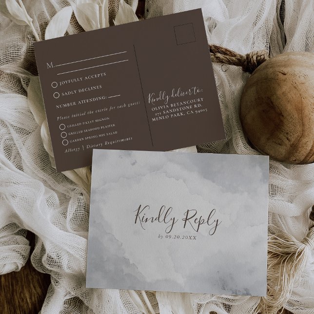 Fancy Classic Mariage Brown Menu Choix Répondre (Créateur téléchargé)