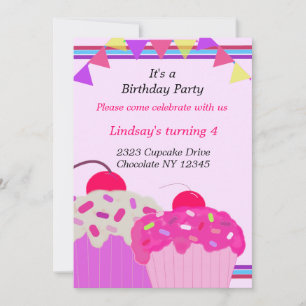 Fancy-Cupcakes-Geburtstagseinladung Einladung