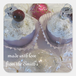 Fancy-Cupcakes Quadratischer Aufkleber