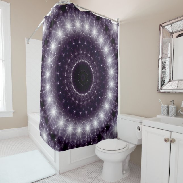 Fancy Delicate Black & White Lace Pattern Duschvorhang (Beispiel)