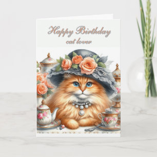 Fancy Dress Katze Liebhaber Happy Birthday Karte