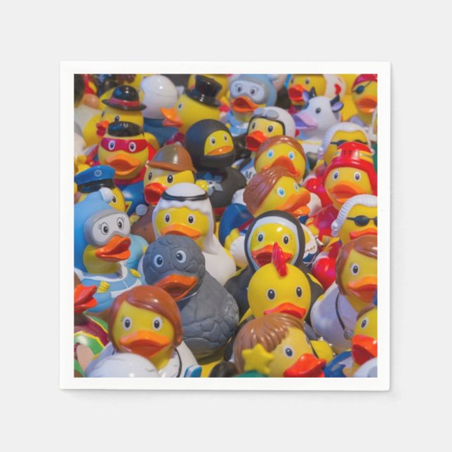 Fancy Dressed Yellow Plastic Ducks Serviette (Vorderseite)