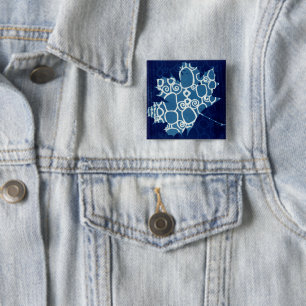 Fancy Fall Cyanotyp Pinback Button