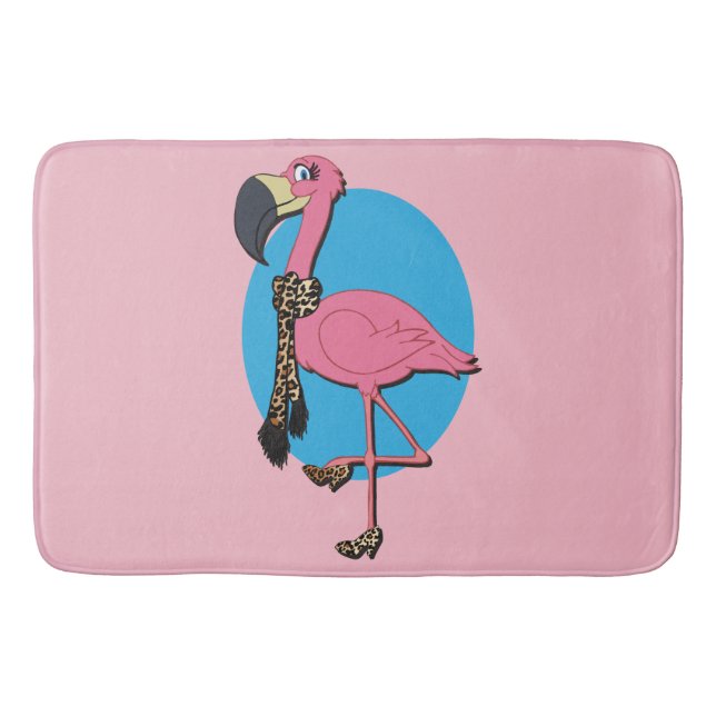 Fancy Flamingo Badezimmer Matte (Vorderseite)