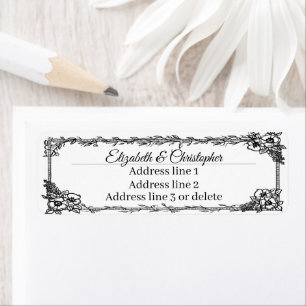 Fancy Floral Rahmen Custom Name Rücksendeadresse
