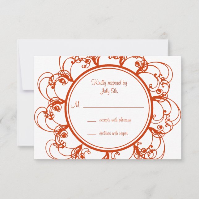 Fancy Floral RSVP (orange) (Devant)