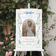 Fancy Florals Abschluss Begrüßungsschild