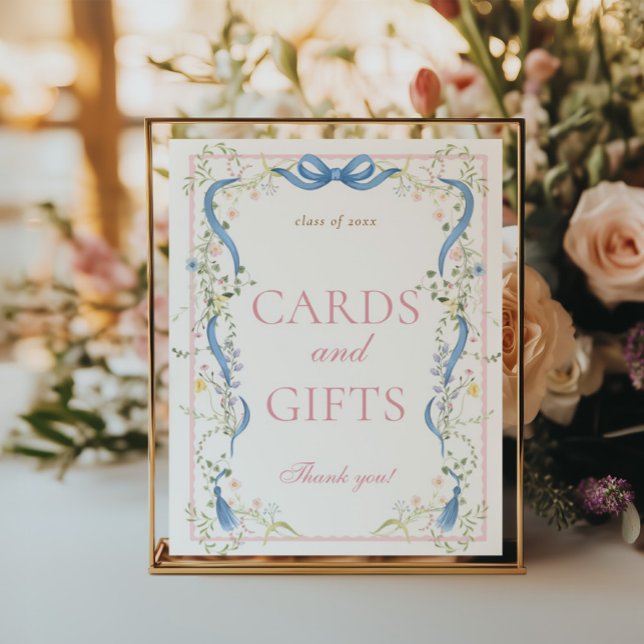 Fancy Florals Abschlusskarten und Geschenke Schild (Von Creator hochgeladen)