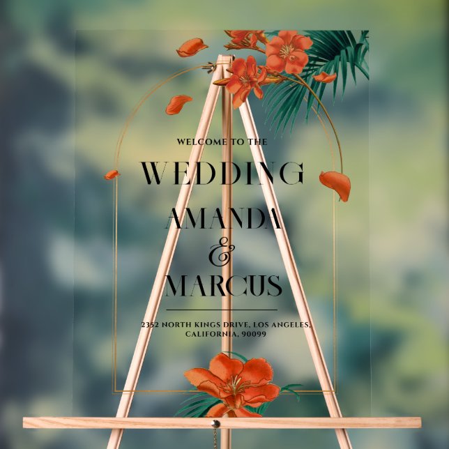 Fancy Flowers Tropical Accueil Mariage (Neutre)