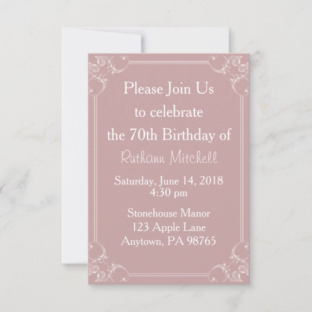 Fancy Frame Anniversaire Invitation (Devant)