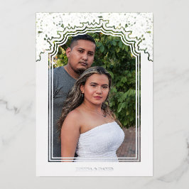 Fancy Frame Photo Wedding Flowers & Branches Folieneinladung