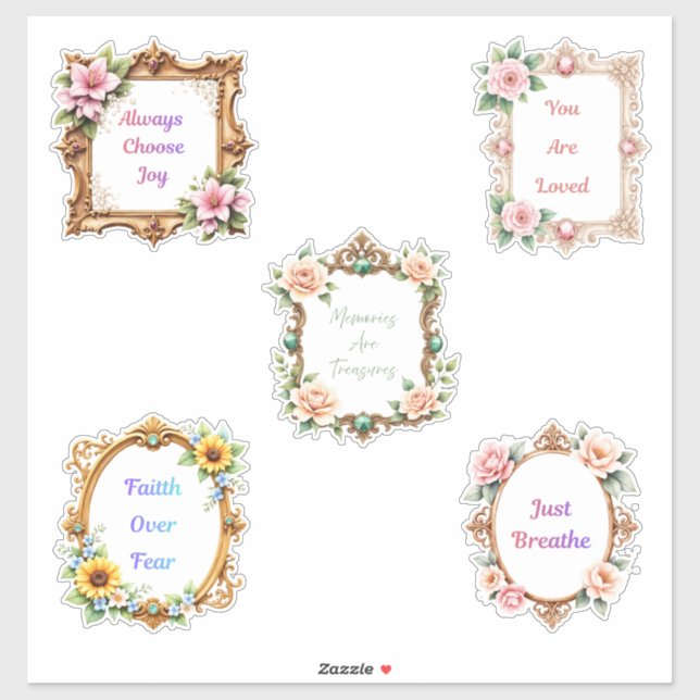 Fancy Frames Affirmations Sticker Sheet (Blatt)