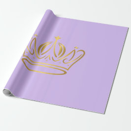 fancy golden crown iconed purple gift  geschenkpapier