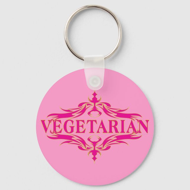 Fancy in Pink - Vegetarin Schlüsselanhänger (Vorderseite)
