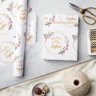 Fancy Kirschblüten Geburtstag Geschenkpapier 21.