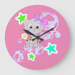 Fancy Kitten - Große Wanduhr