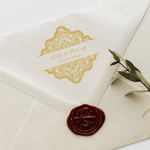 Fancy klassische ornamentale Diamantform Hochzeit Gummistempel