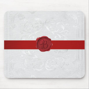 Fancy Letter B rotes Wachssiegelband Mousepad