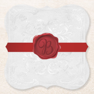 Fancy Letter B rotes Wachssiegelband  Untersetzer