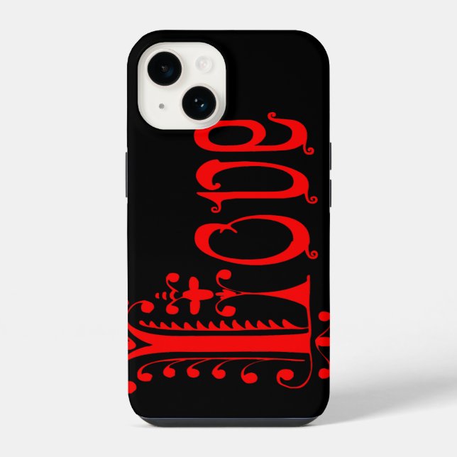 Fancy LIEBE iPhone 14 Hülle (Rückseite)