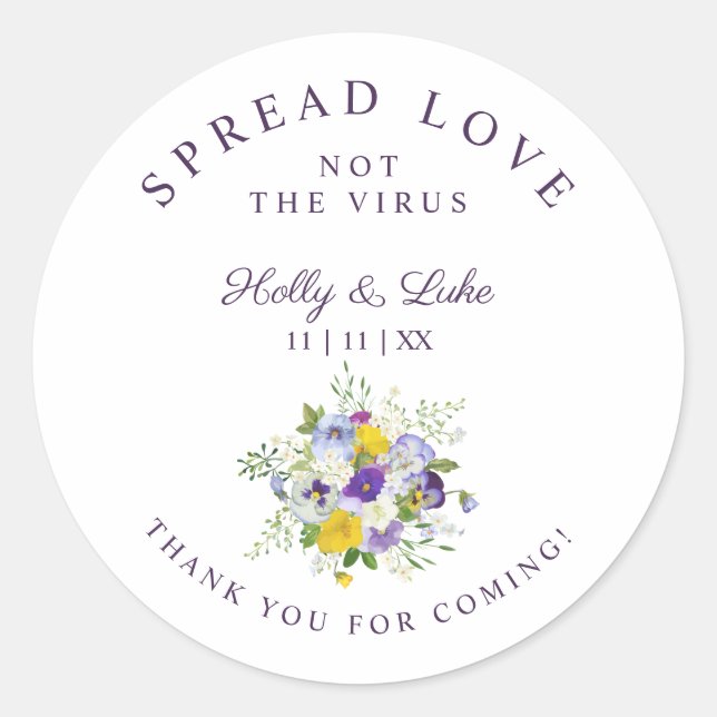 Fancy Lilac & Yellow Shades Floral Bouquet Wedding Runder Aufkleber (Vorderseite)
