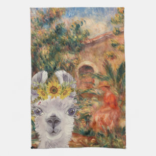 Fancy Llama und Renoirs Farmhaus    Geschirrtuch