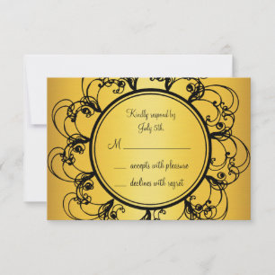 Fancy Monogram RSVP Karte