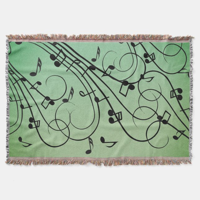 Fancy Notes Grüne Musikgestaltung Decke (Vorderseite)