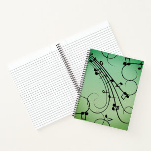 Fancy Notes Grüne Musikgestaltung Notizbuch