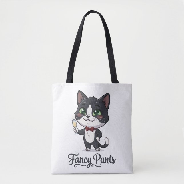Fancy Pants Smoking-Katze Prost Tasche (Vorderseite)