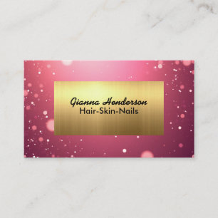 Fancy Pink Glitter und Gold  Visitenkarte