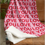Fancy Romantic Red & Pink Love You Pattern  Sherpadecke<br><div class="desc">Fancy Romantic Red & Pink Love You Pattern</div>