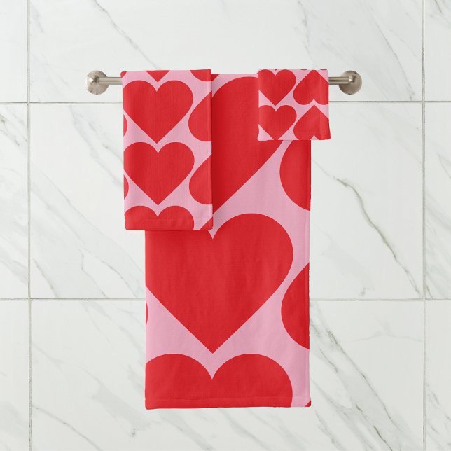 Fancy Romantic Red & Rose Hearts Motif (Créateur téléchargé)