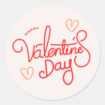 Fancy rouge rose ronde valentine's Day autocollant