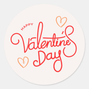 Fancy rouge rose ronde valentine's Day autocollant