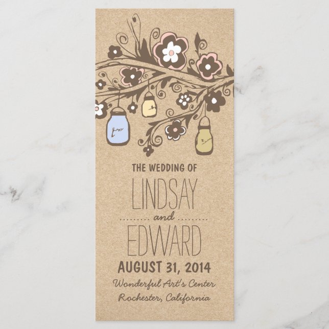 fancy rustique floral mason jarres programmes de m (Devant)