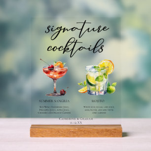 Fancy Sangria Mojito Signature Cocktails Hochzeit Acrylschild