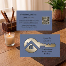 Fancy Schieferblau mit goldenem Schlüssel-QR-Code