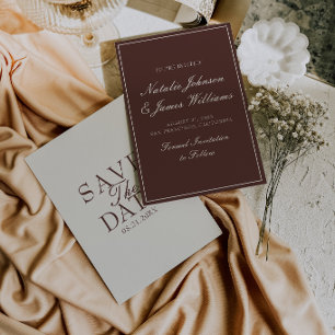 Fancy Schokolade Braun Old Money Retro Hochzeit Save The Date