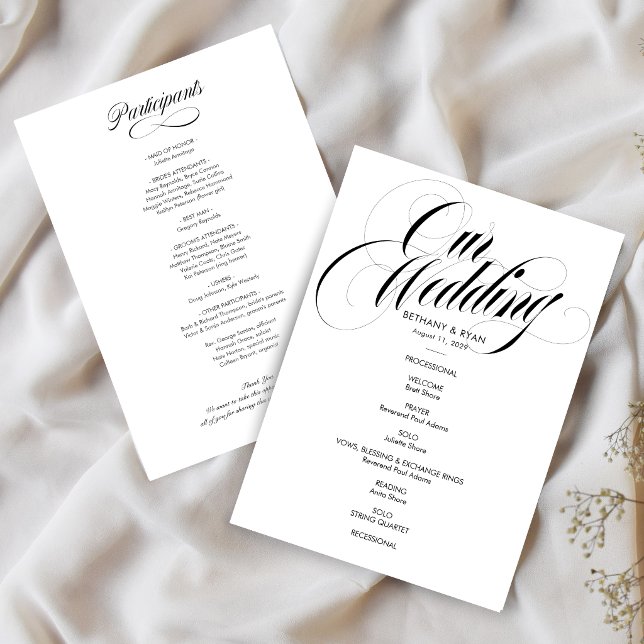 Fancy Script Hochzeitsprogramm Einladung (Von Creator hochgeladen)
