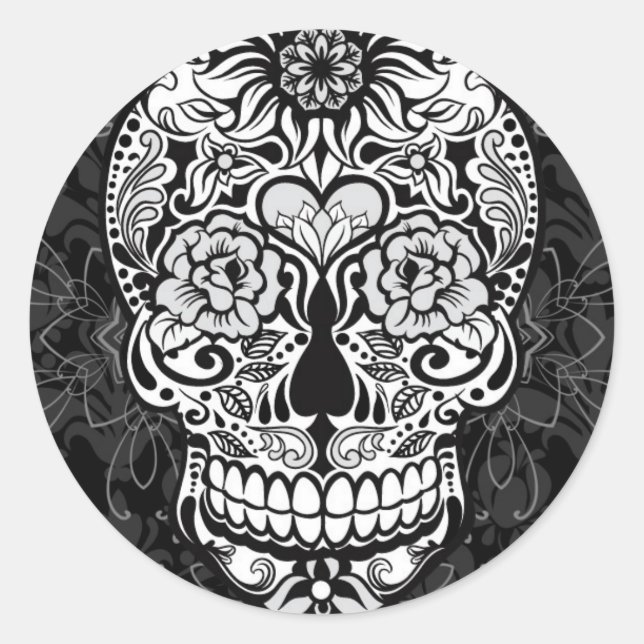Fancy Skull Day of the Dead Sticker (Devant)