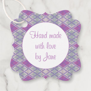 FANCY-SQUARE-"HAND MADE"-ANHÄNGER AUS LILAFARBENER GESCHENKANHÄNGER