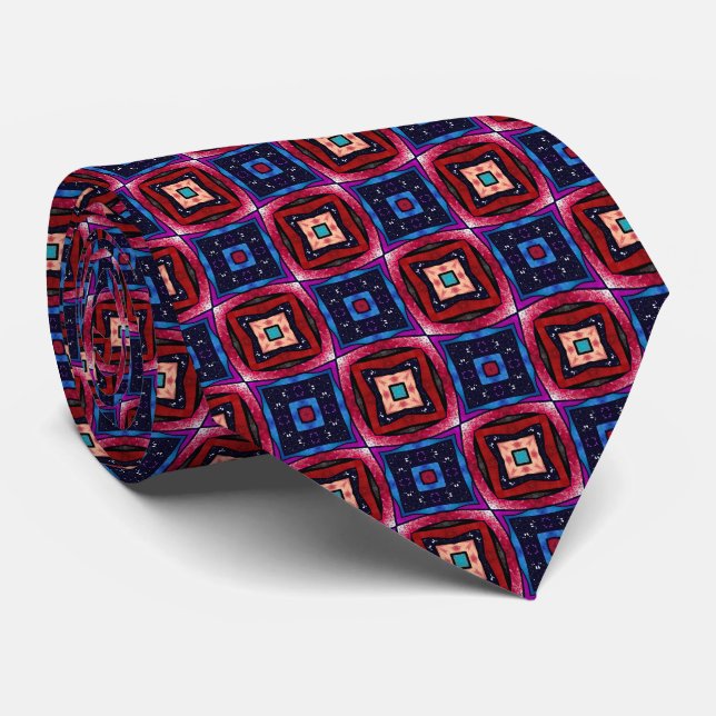 Fancy Squares Neck Tie Krawatte (Gerollt)