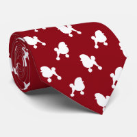 Fancy Toy Poodle Dog Silhouettes Pattern Red