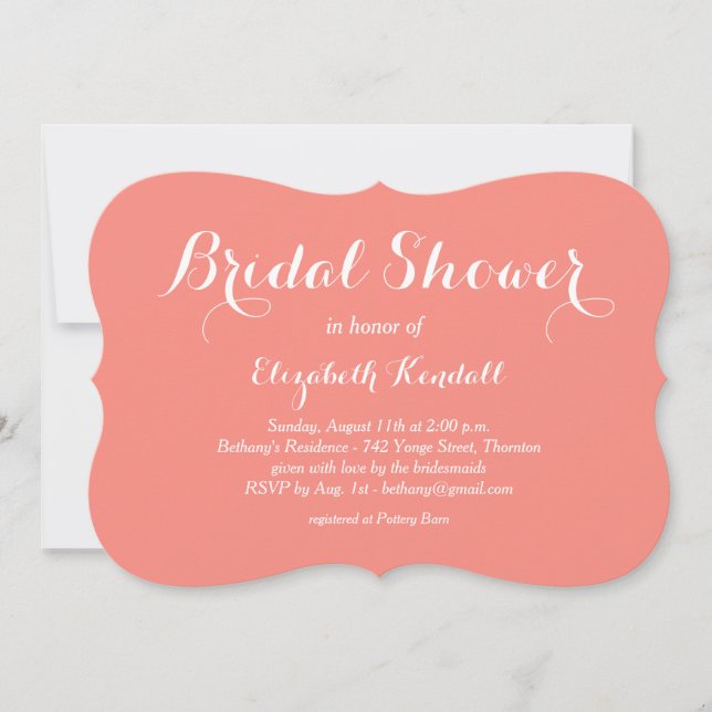 Fancy Type Shower Invitation (Devant)