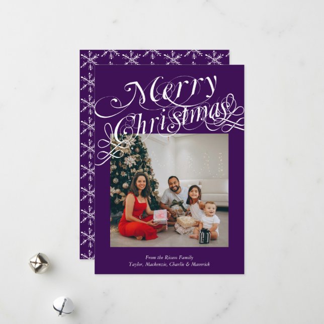 Fancy-Typografie Frohe Weihnachten Vorlage (Vorderseite/Rückseite Beispiel)