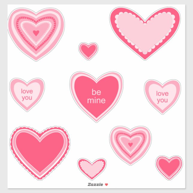 Fancy Valentine Heart stickers (Feuille)