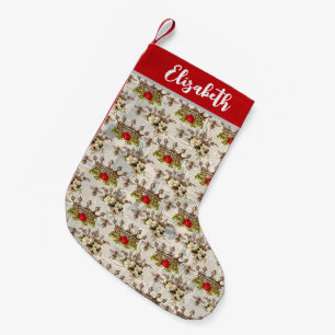 Fancy Vintage Bees & Crowns Personalized Kleiner Weihnachtsstrumpf